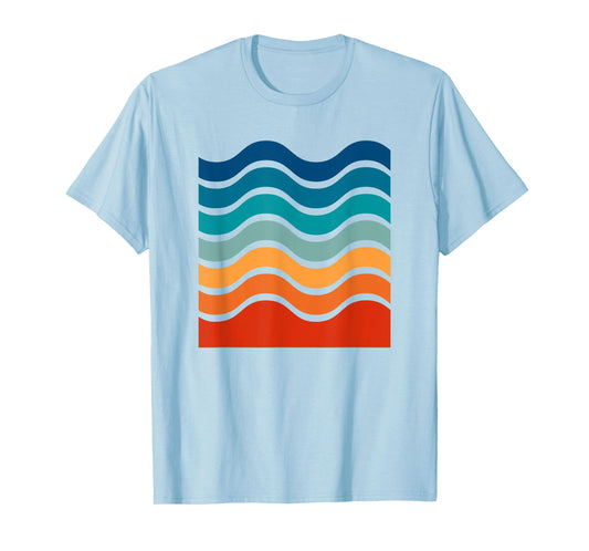 Retro Aesthetic Yellow With Colorful Retro Stripes T-Shirt