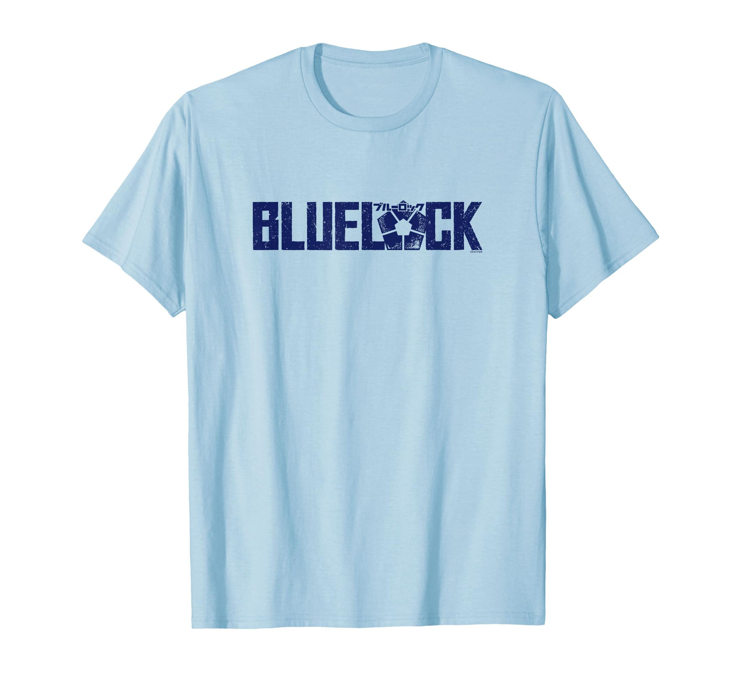 Blue Lock Official Epic Blue Bold Distressed Big Chest Logo T-Shirt