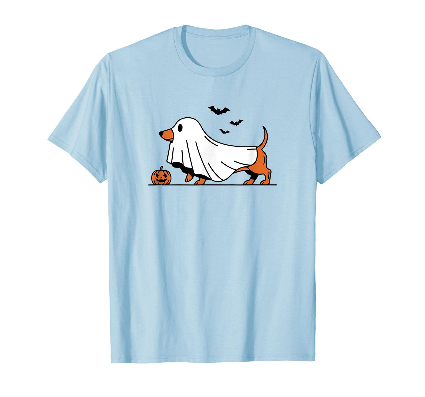 Dachshund Ghost Funny Wiener Dog Halloween Costume T-Shirt
