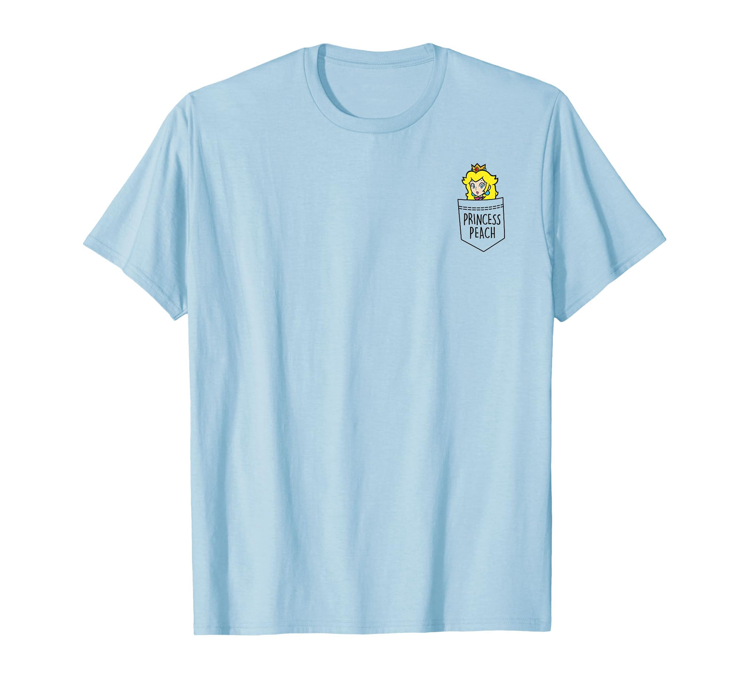 Super Mario Princess Peach Pocket Left Chest Graphic T-Shirt T-Shirt