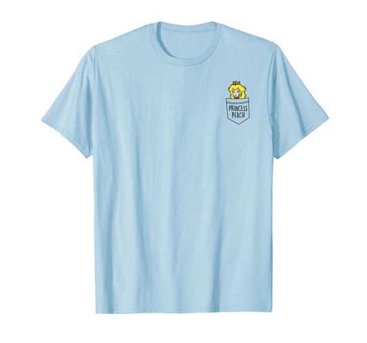 Super Mario Princess Peach Pocket Left Chest Graphic T-Shirt T-Shirt