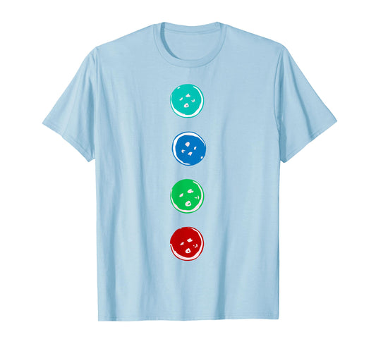 Four Groovy Buttons Blue Cat Funny Halloween Costume T-Shirt