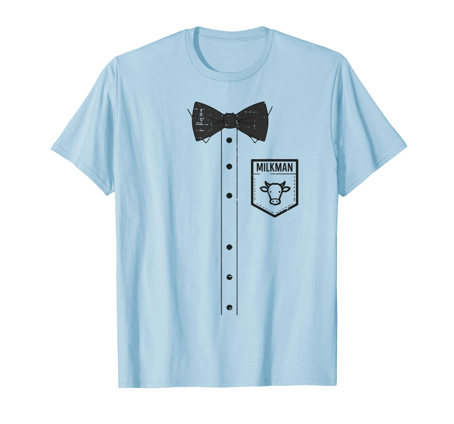 Halloween Milkman Pocket Funny Milk Costume Uniform Dad Men T-Shirt
