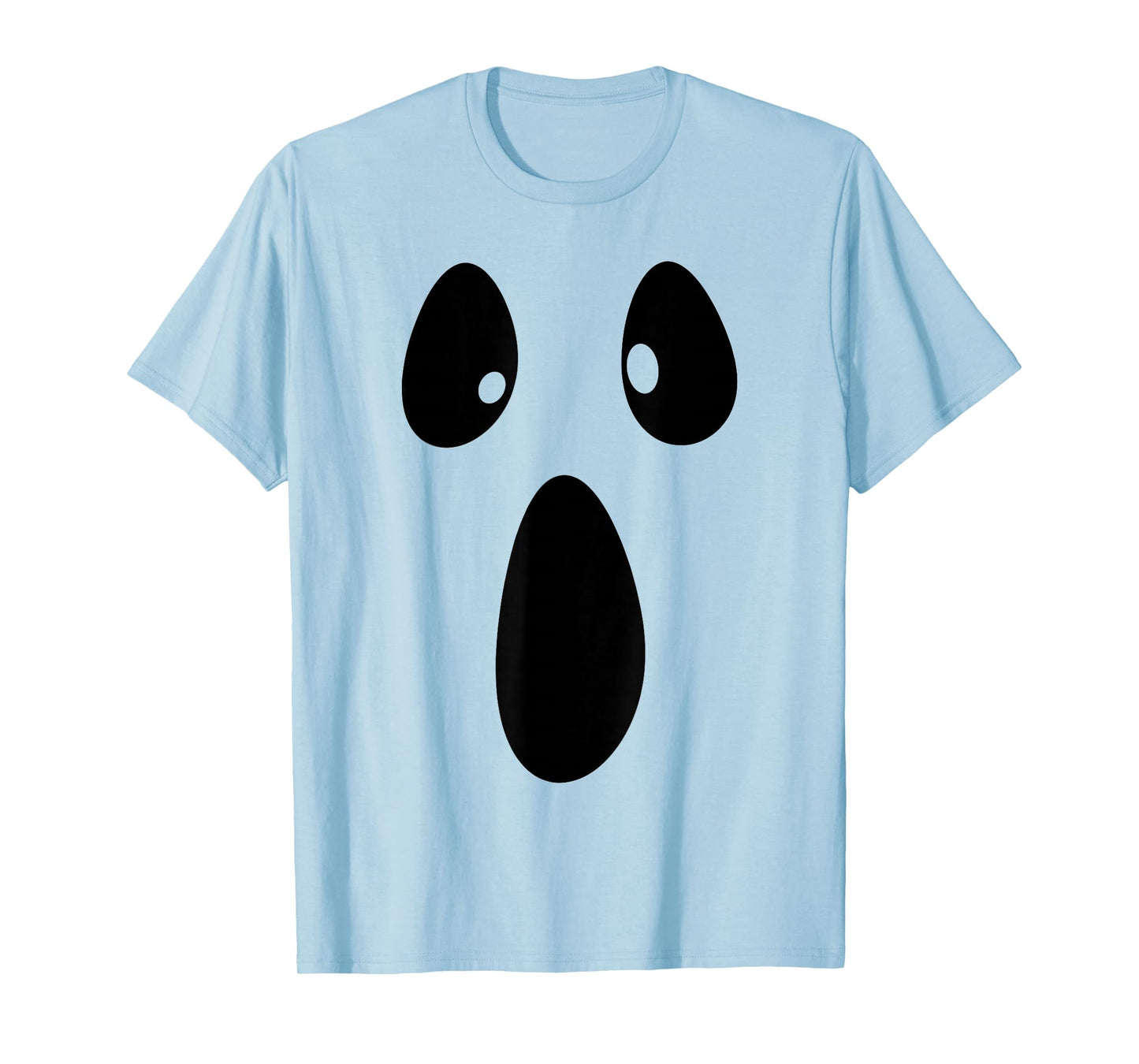 Ghost Silly Face Spooky Halloween Ghoul Face Easy Costume T-Shirt