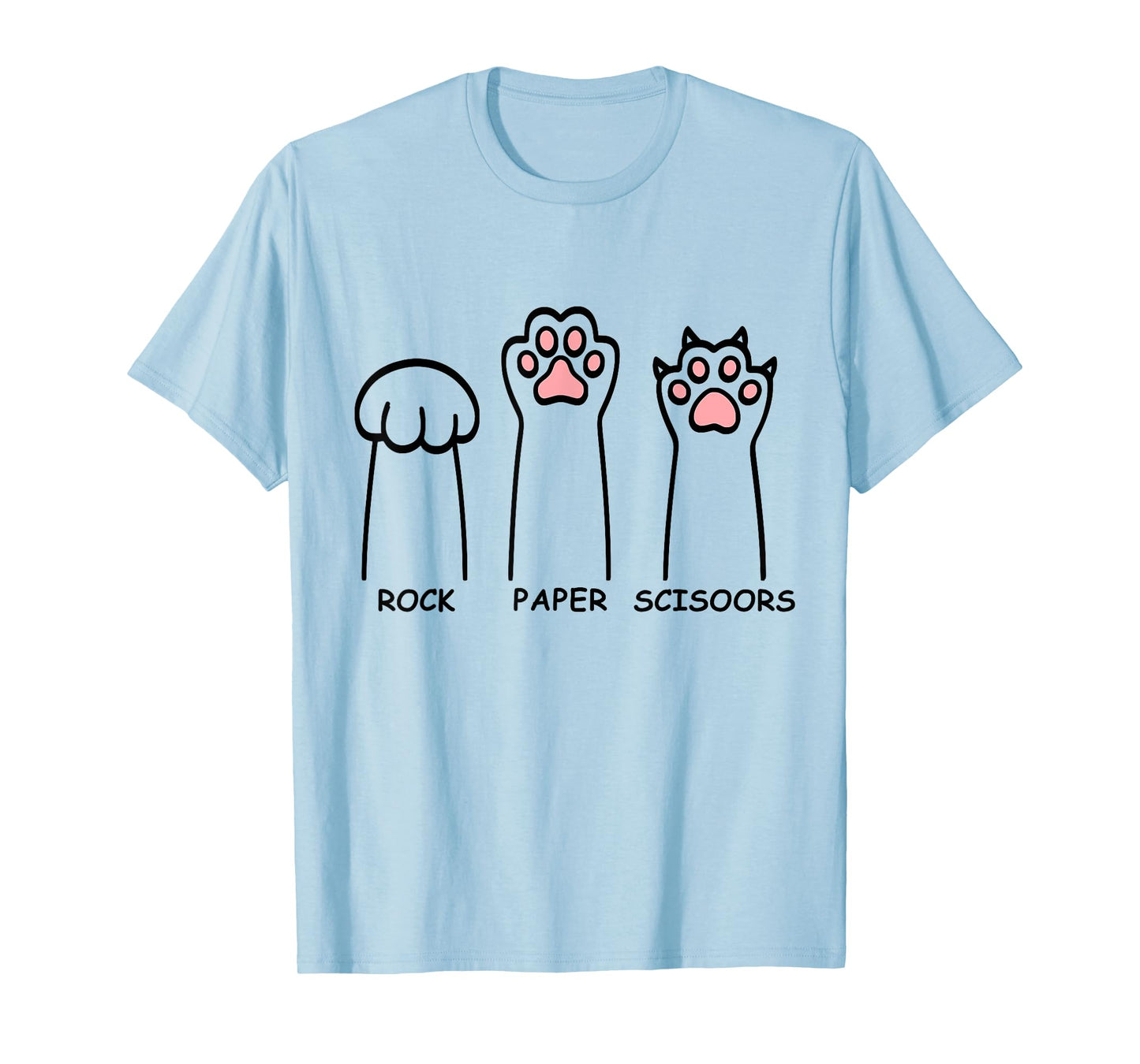 Rock Paper Scissors Hand Game Funny Cat Paws Men's Women's T-Shirt