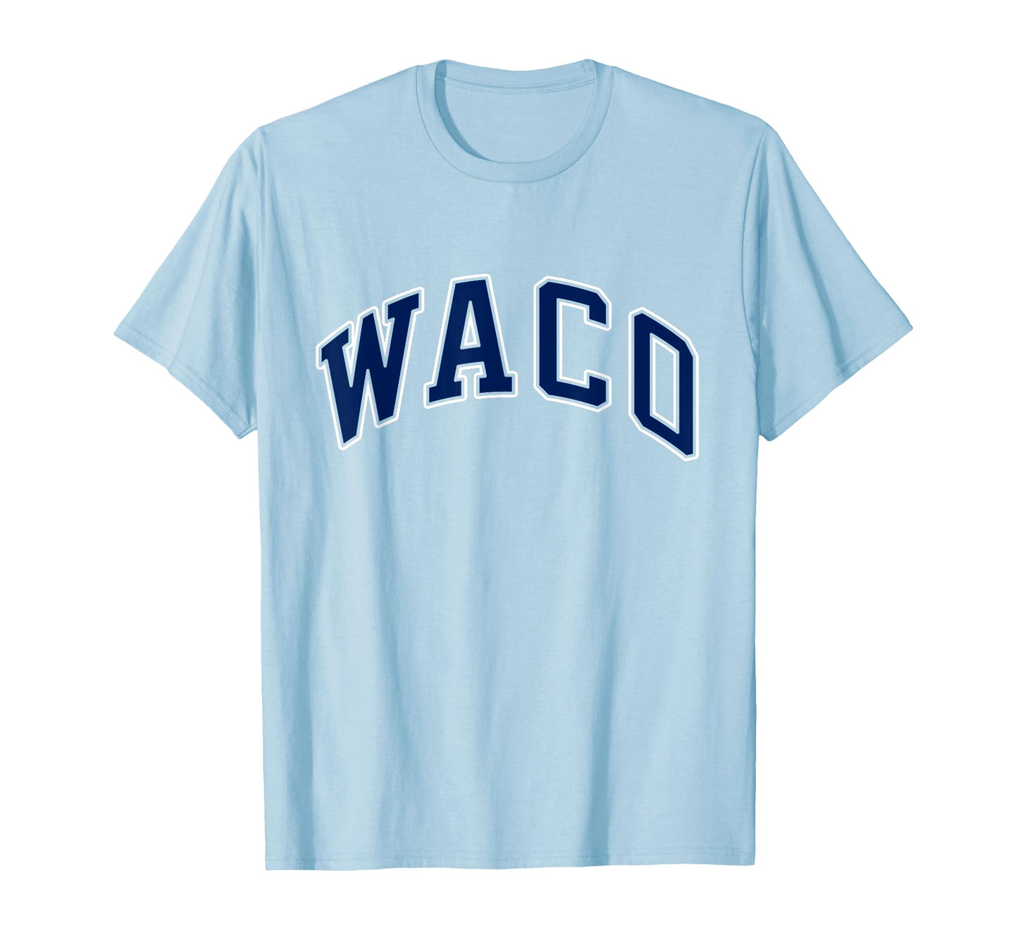 Waco Texas TX Varsity Style Navy Text T-Shirt