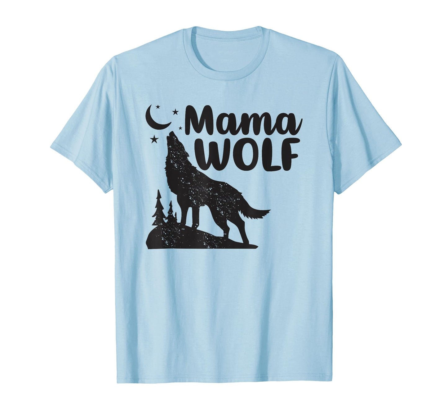 Mama Wolf And Moon, Momma Wolf Howling, Funny Animal T-Shirt