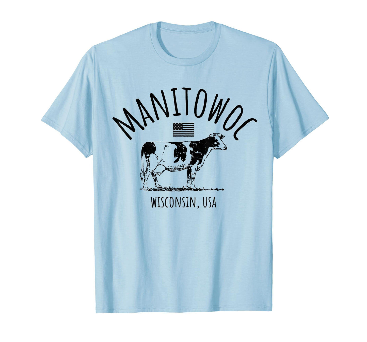 Manitowoc Wisconsin USA Retro Cow Vintage Style Design T-Shirt