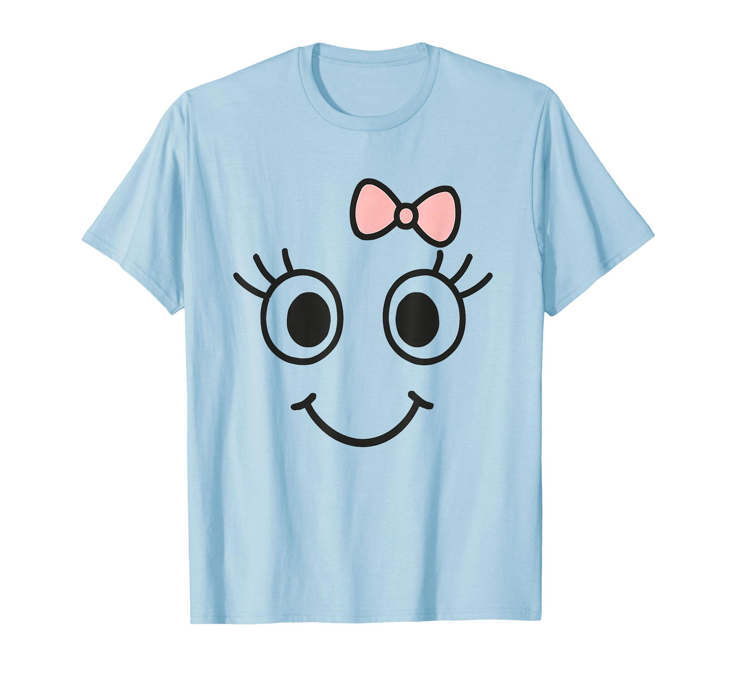 Cute Ghost Face with Bow Eyelashes Halloween Girls T-Shirt