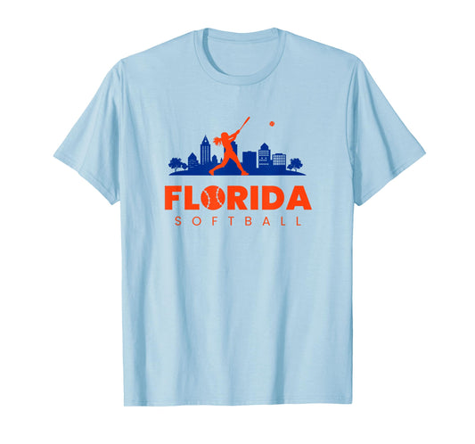 Florida Softball Vintage Minimalist Retro Softball Lover T-Shirt