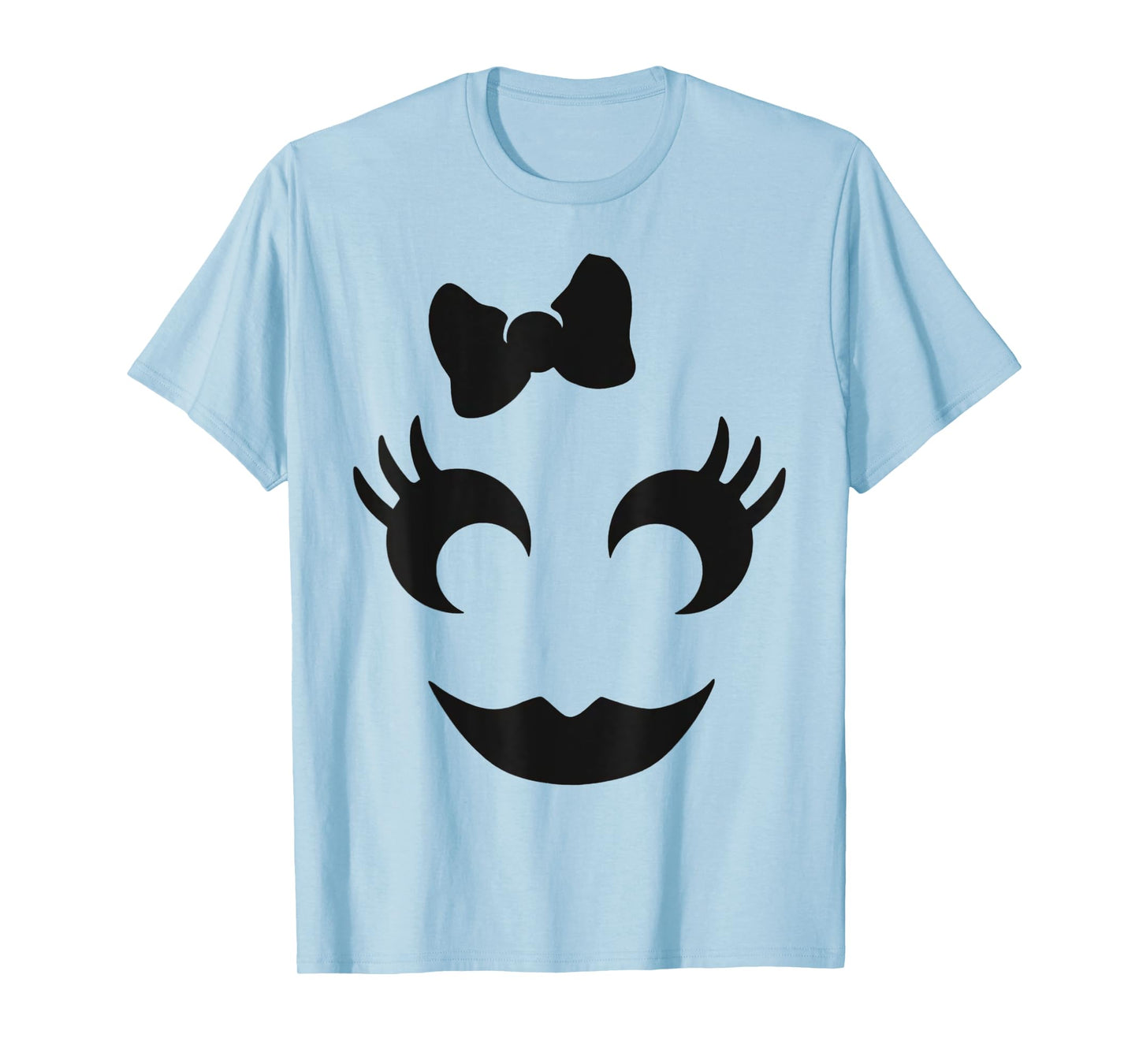 Jack O Lantern Face Pumpkin Eyelashes Hallowen Costume Funny T-Shirt