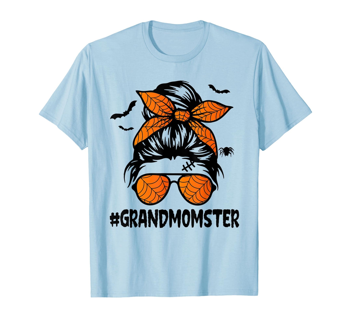 Grandmomster Shirt Women Halloween Nana Grandma Messy Bun T-Shirt