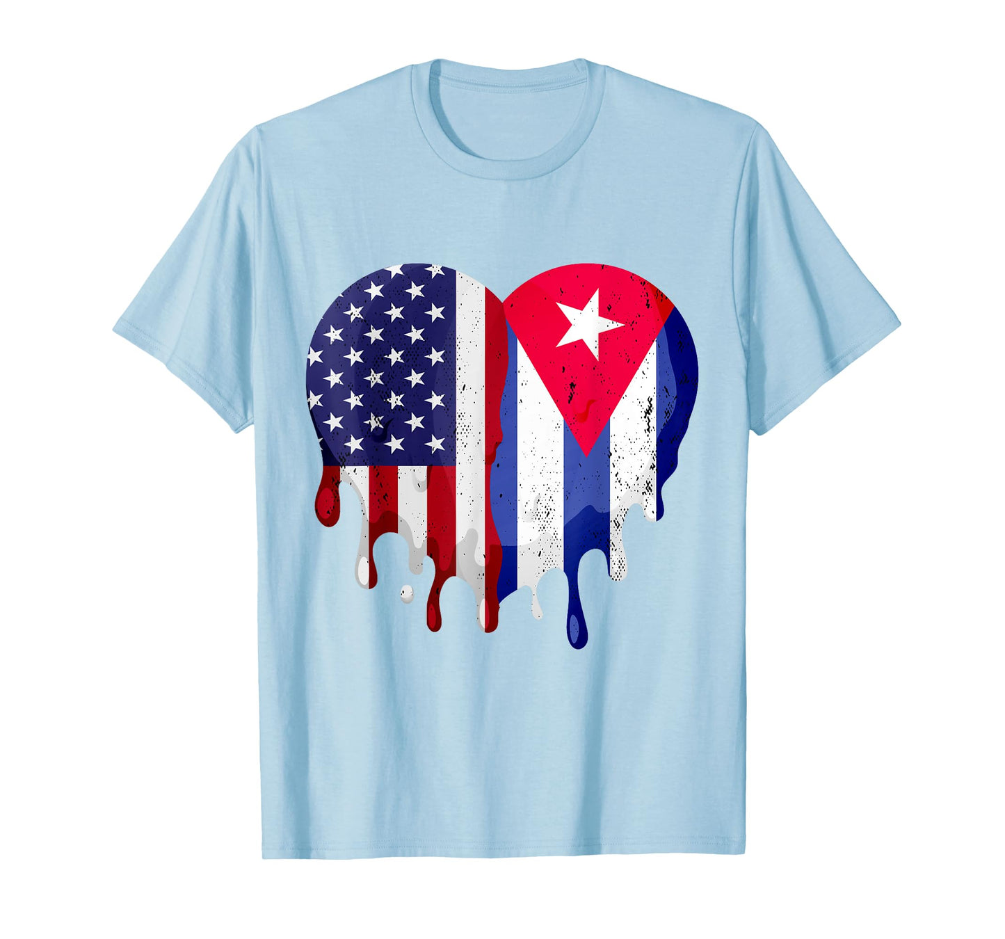 American Cuban Hispanic Heritage Month Cuba Flag Heart T-Shirt