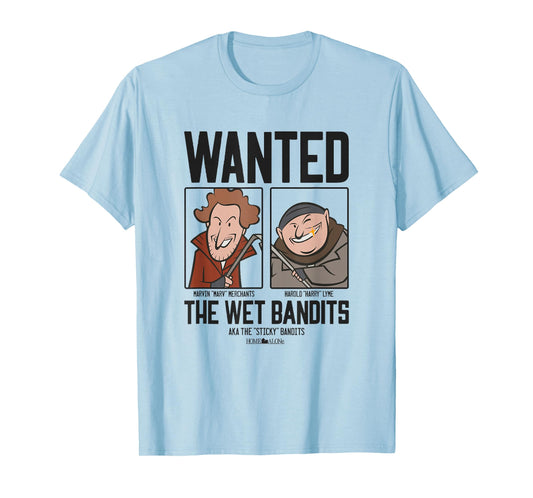 Home Alone Wet Bandits Wanted Poster Cartoon T-Shirt
