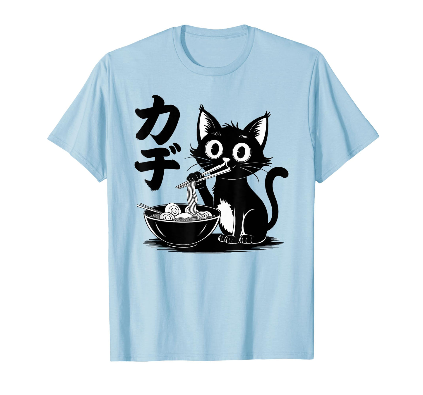 Funny Cat Ramen Noodle Japanese Kawaii Anime Otaku Style T-Shirt
