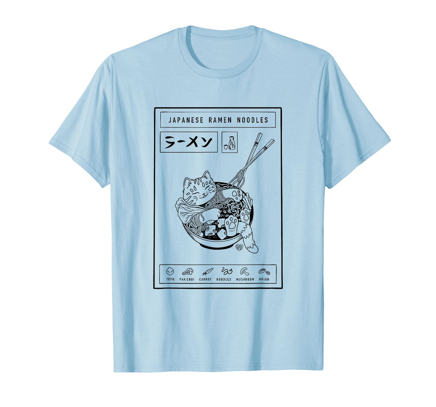 Japanese Ramen Noodles Cat T-Shirt