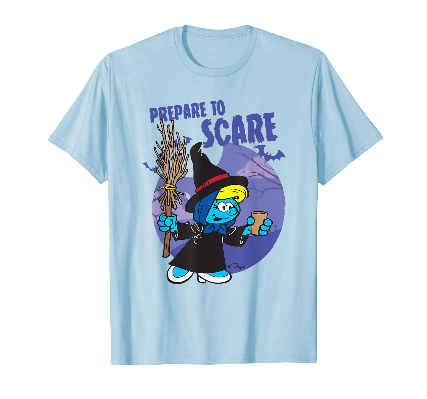 The Smurfs Prepare to Scare Witch Halloween Retro Cartoon T-Shirt