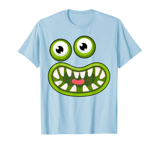 Funny Green Big Mouth Monster Easy Halloween Costume T-Shirt