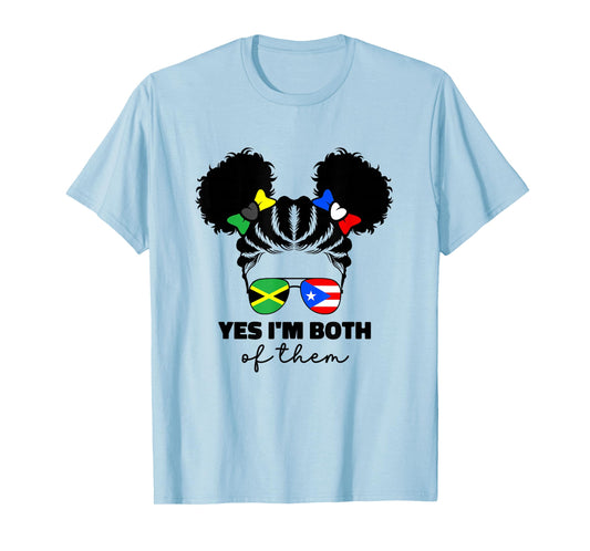 Half Jamaican And Puerto Rican Rico Jamaica Flag Kids Grils T-Shirt