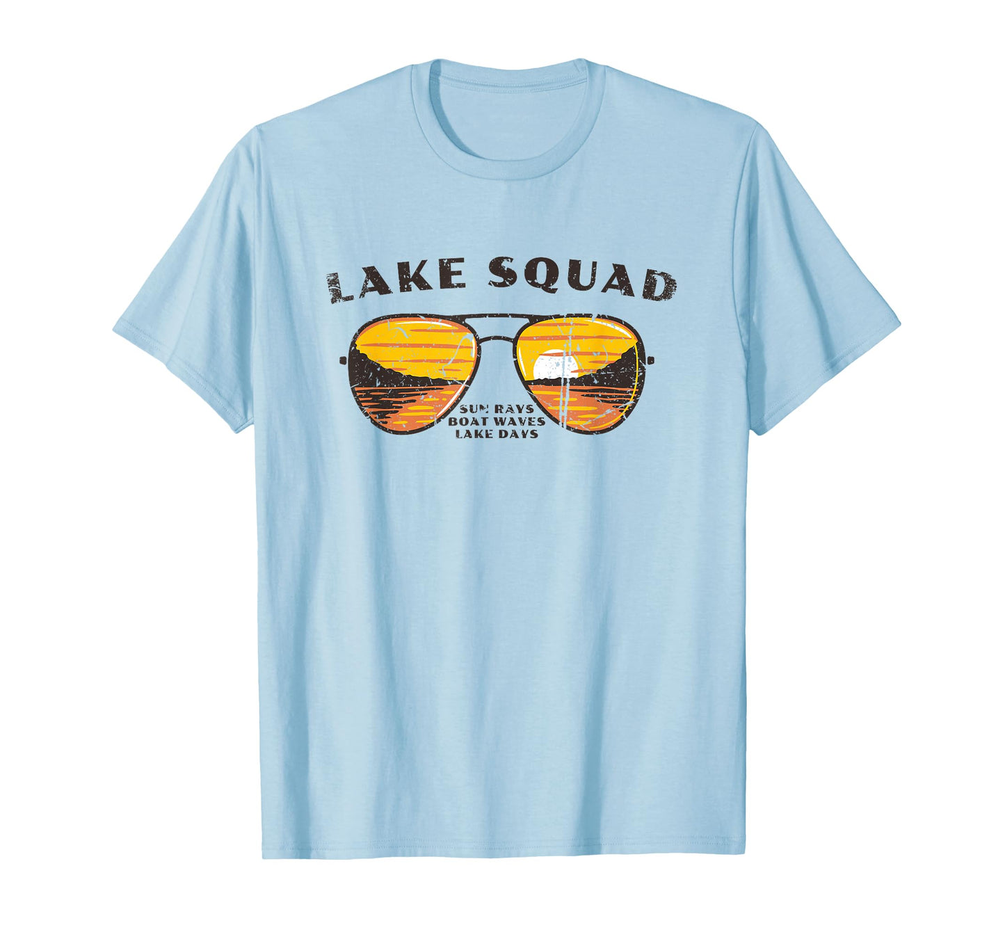 Lake Squad Matching Group Sunset Scene Sunglasses T-Shirt