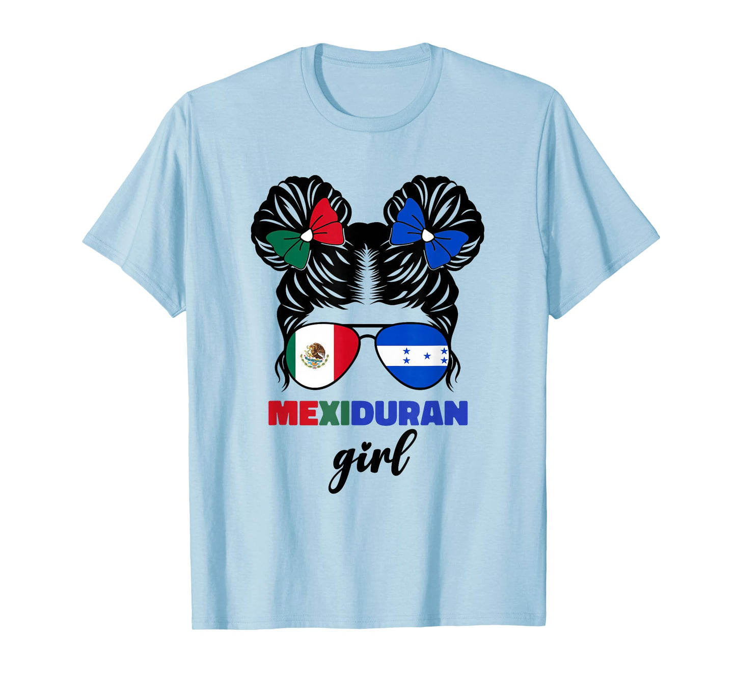 Half Mexican and Honduran Mexico Honduras Flag Girls Kids T-Shirt