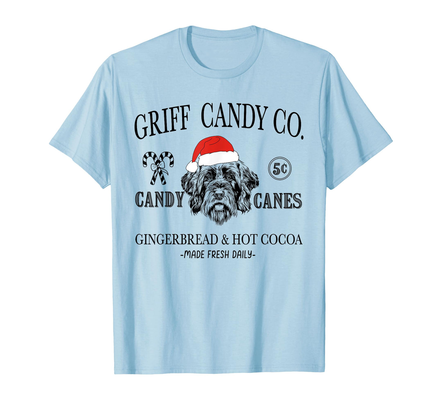 Funny Santa Wirehaired Pointing Griffon Christmas Vintage T-Shirt