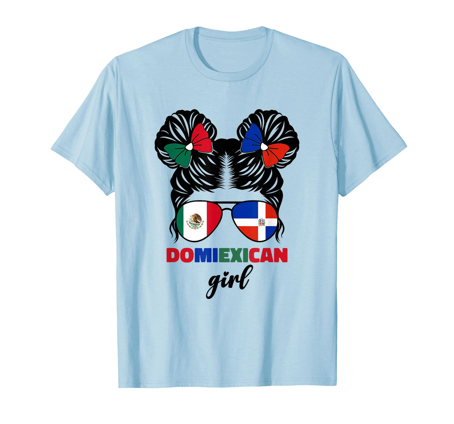 Half Mexican And Dominican Mexico Dominicana Flag Girl Kids T-Shirt