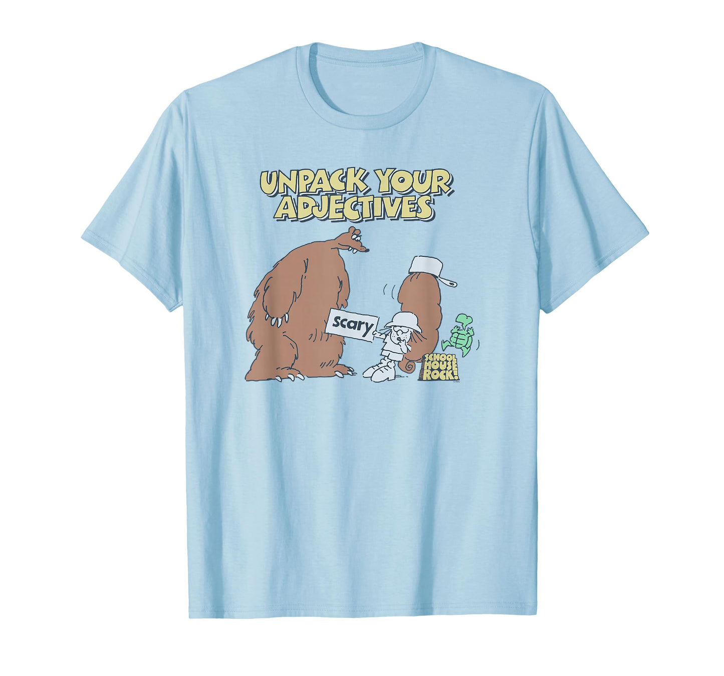 Schoolhouse Rock Unpack Your Adjectives Scary Bear TV Show T-Shirt