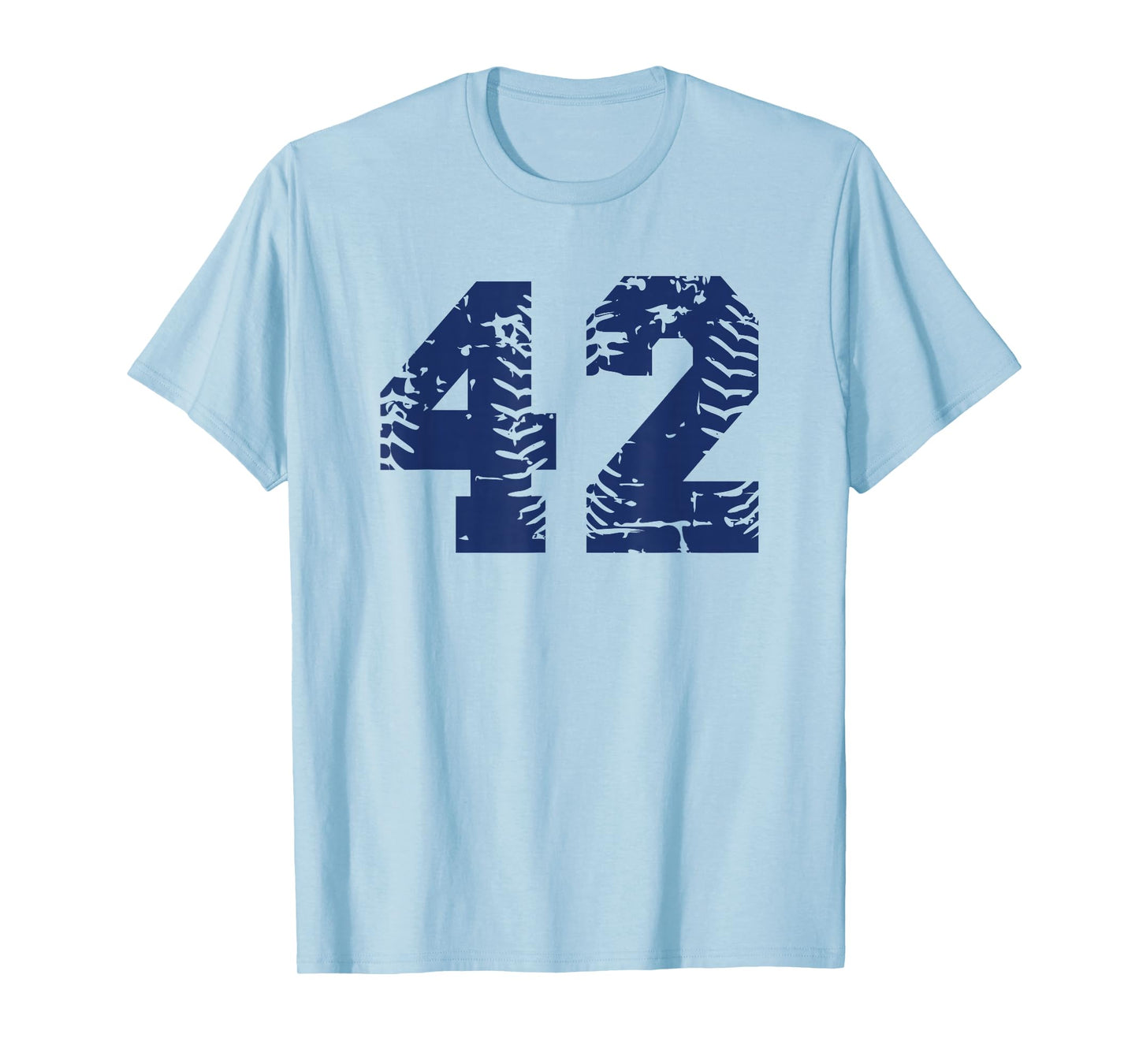 Number #42 Baseball Softball Blue Vintage Varsity Number T-Shirt