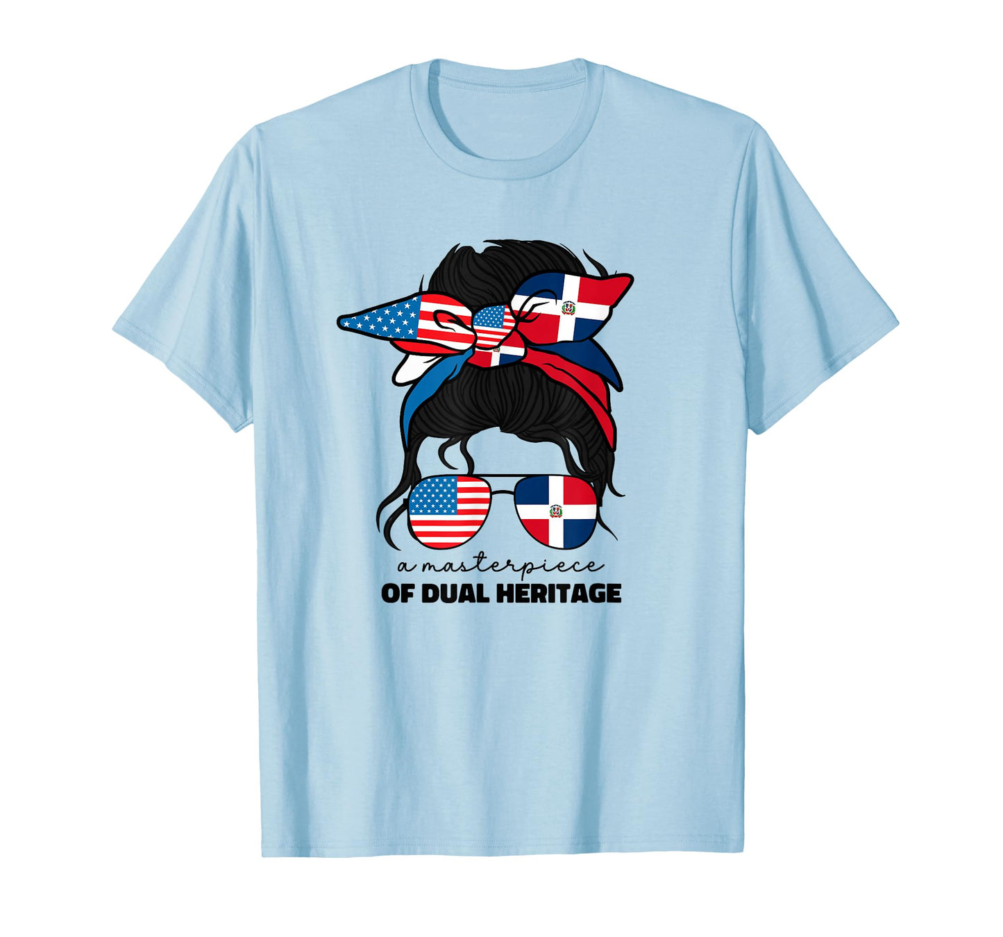 Half Dominican American Dominicana Republic Flag Girl Women T-Shirt