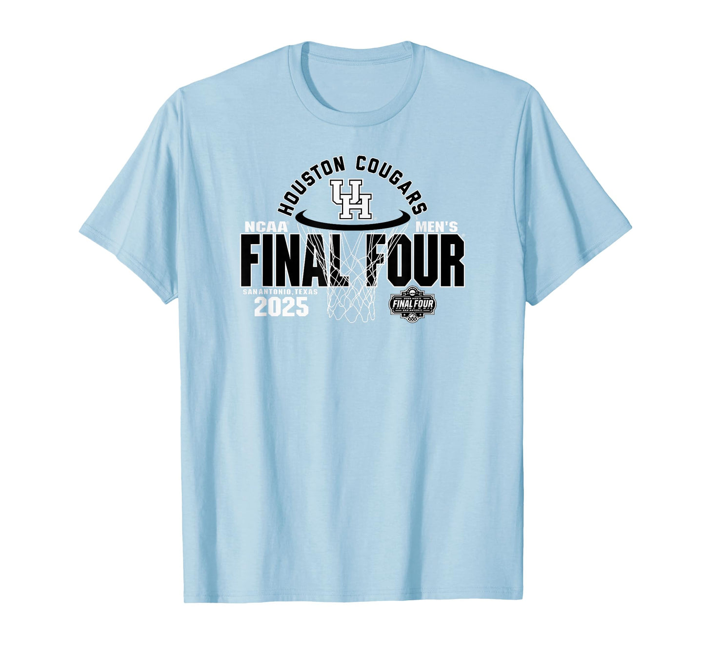 Houston Cougars Final Four 2025 Men's Basketball Hoop Red T-Shirt