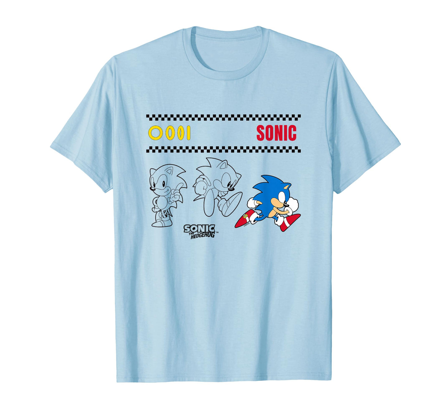 Sonic The Hedgehog Many Poses Cute Sketches T-Shirt