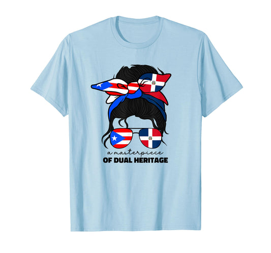 Half Dominican And Puerto Rican Rico Flag DominiRican Girls T-Shirt