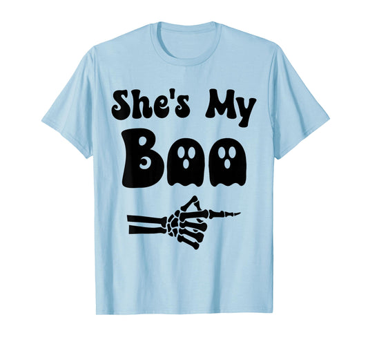 She's My Boo Matching Halloween Pajama Couples He's My Boo T-Shirt
