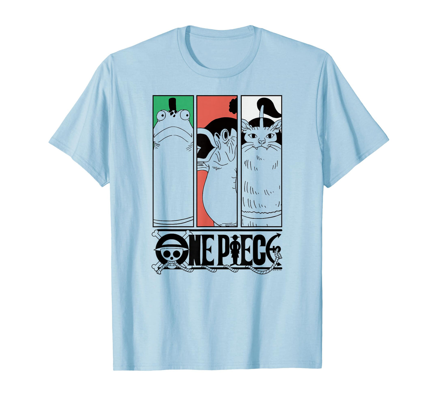One Piece Anime Crew in Animal Suits Portrait Panels T-Shirt