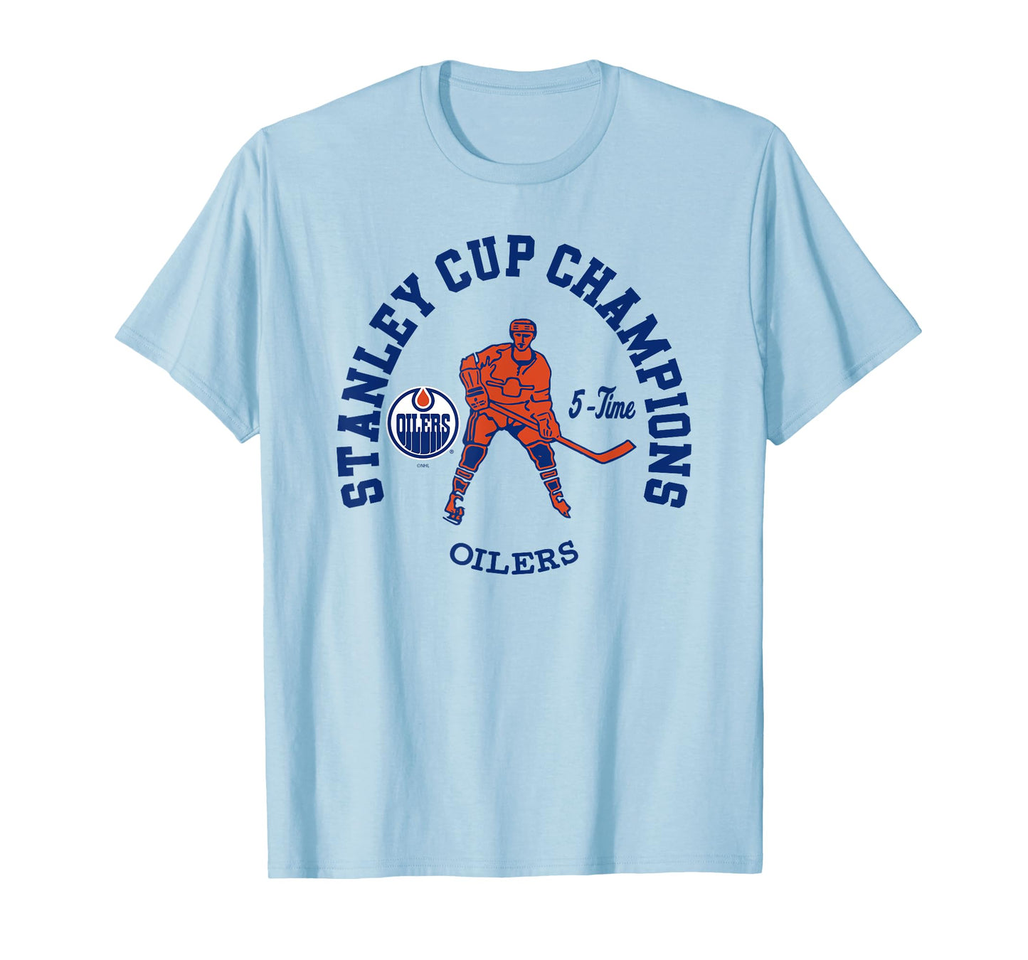 Edmonton Oilers Stanley Cup Champions 5-Time Gray NHL T-Shirt