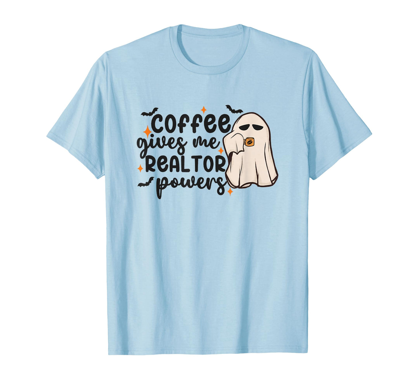 Halloween Real Estate Ghost Coffee Gives Me Realtor Powers T-Shirt