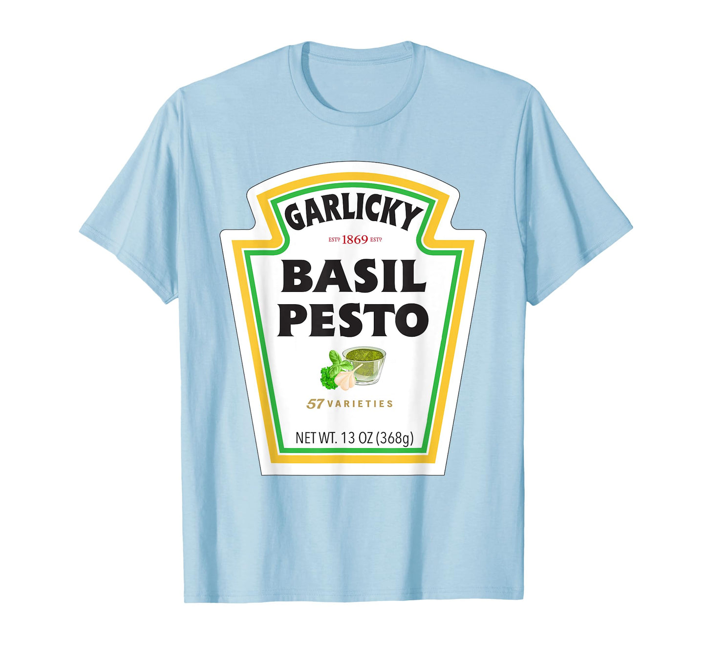 Basil Pesto Sauce Bottle Label Funny Halloween Costume T-Shirt