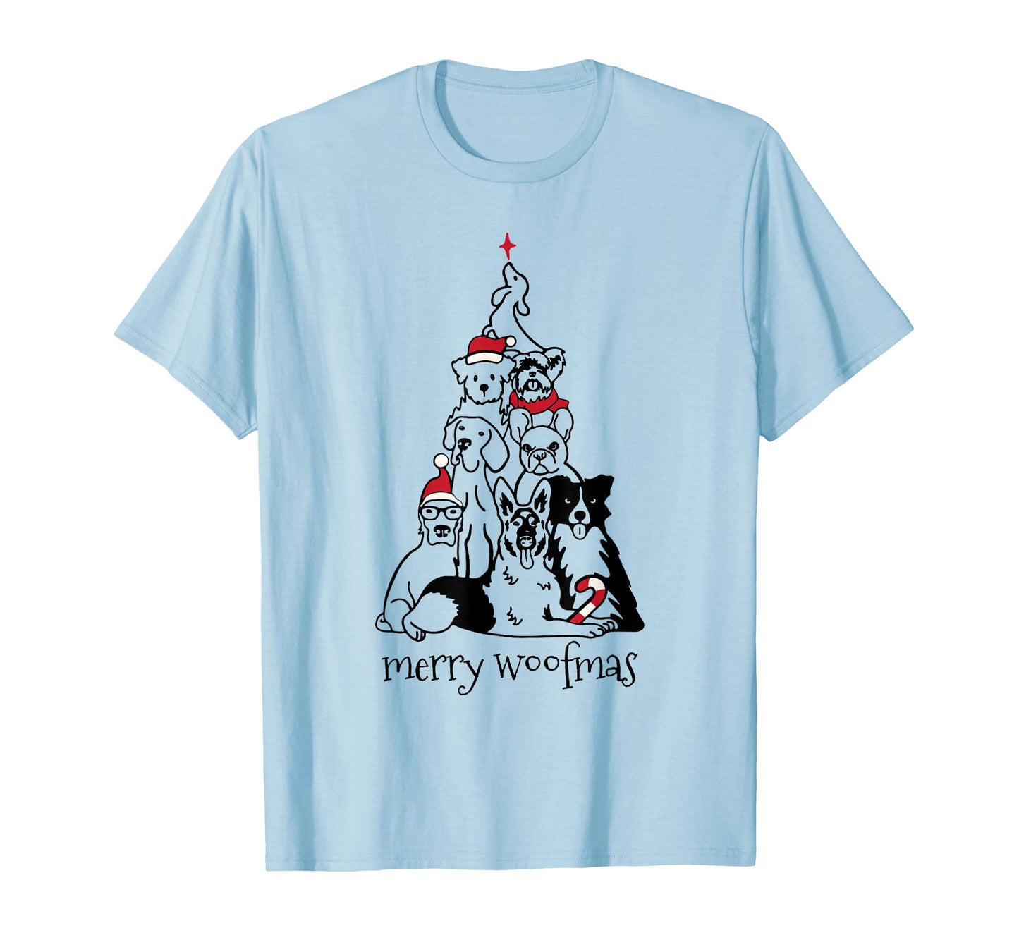 Merry Woofmas Dog Christmas Tree T-Shirt