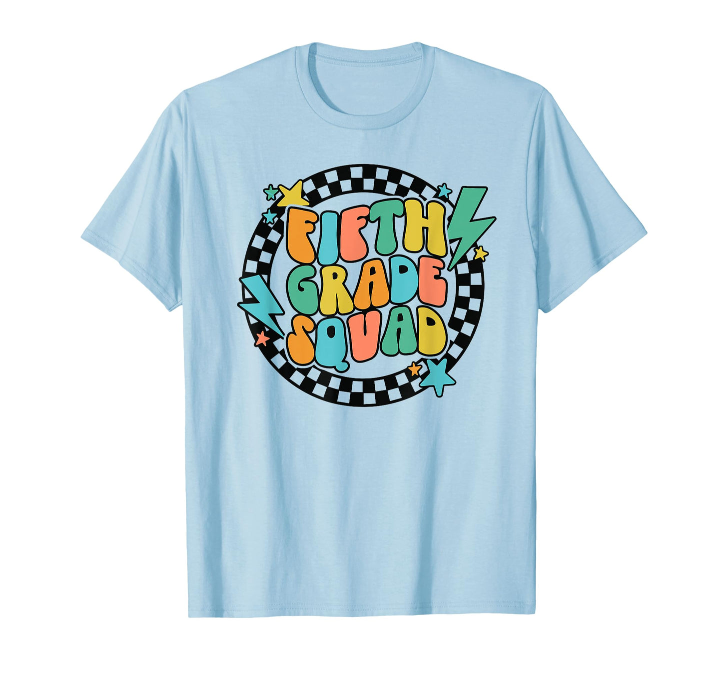 Back To School Groovy Teacher Fifth 5th Grade Crew Squad T-Shirt