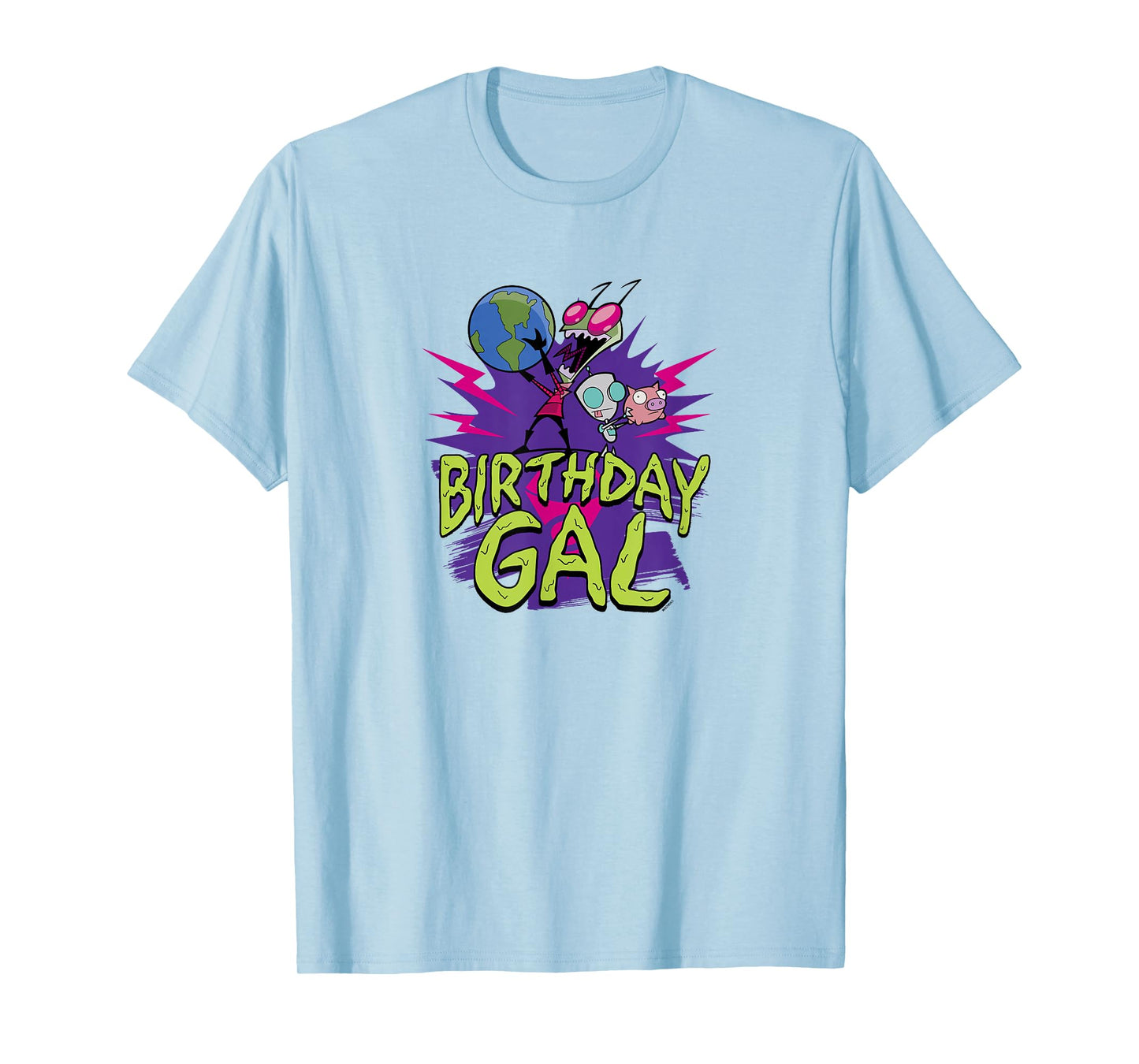 Invader Zim Birthday Gal Zim & Gir Dominating the World Logo T-Shirt