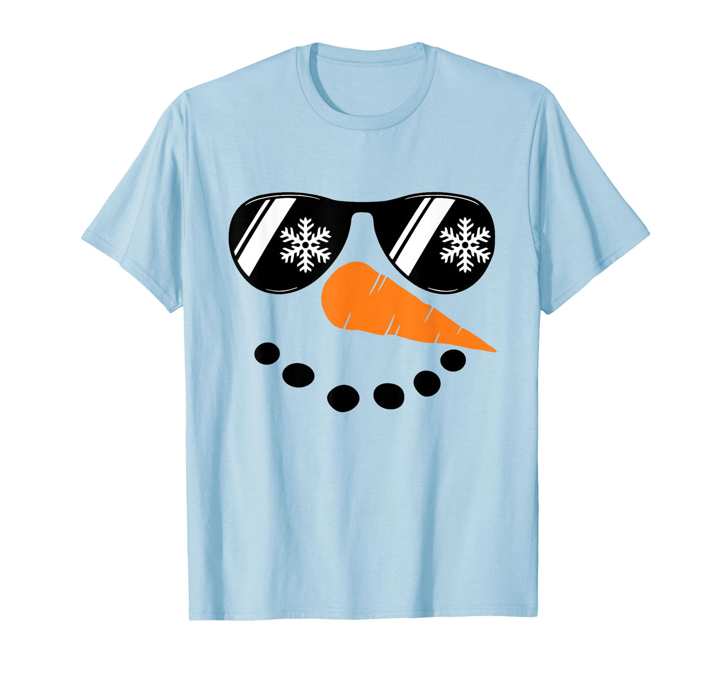 Cool Snowman Face Glasses Christmas Xmas Costume Boy Men T-Shirt