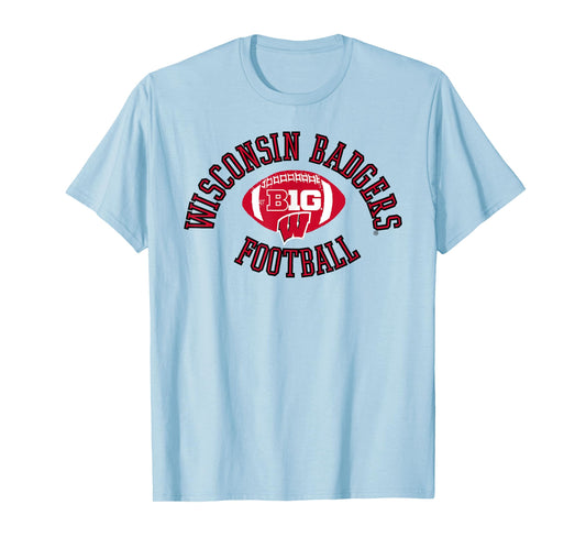 Wisconsin Badgers Big 10 Football Huddle Gray T-Shirt