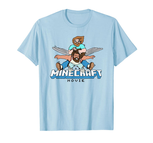 A Minecraft Movie Steve And Garret Flying Using Elytras T-Shirt