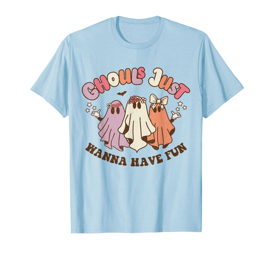 Ghouls Just Wanna Have Fun Retro Halloween Groovy Party T-Shirt