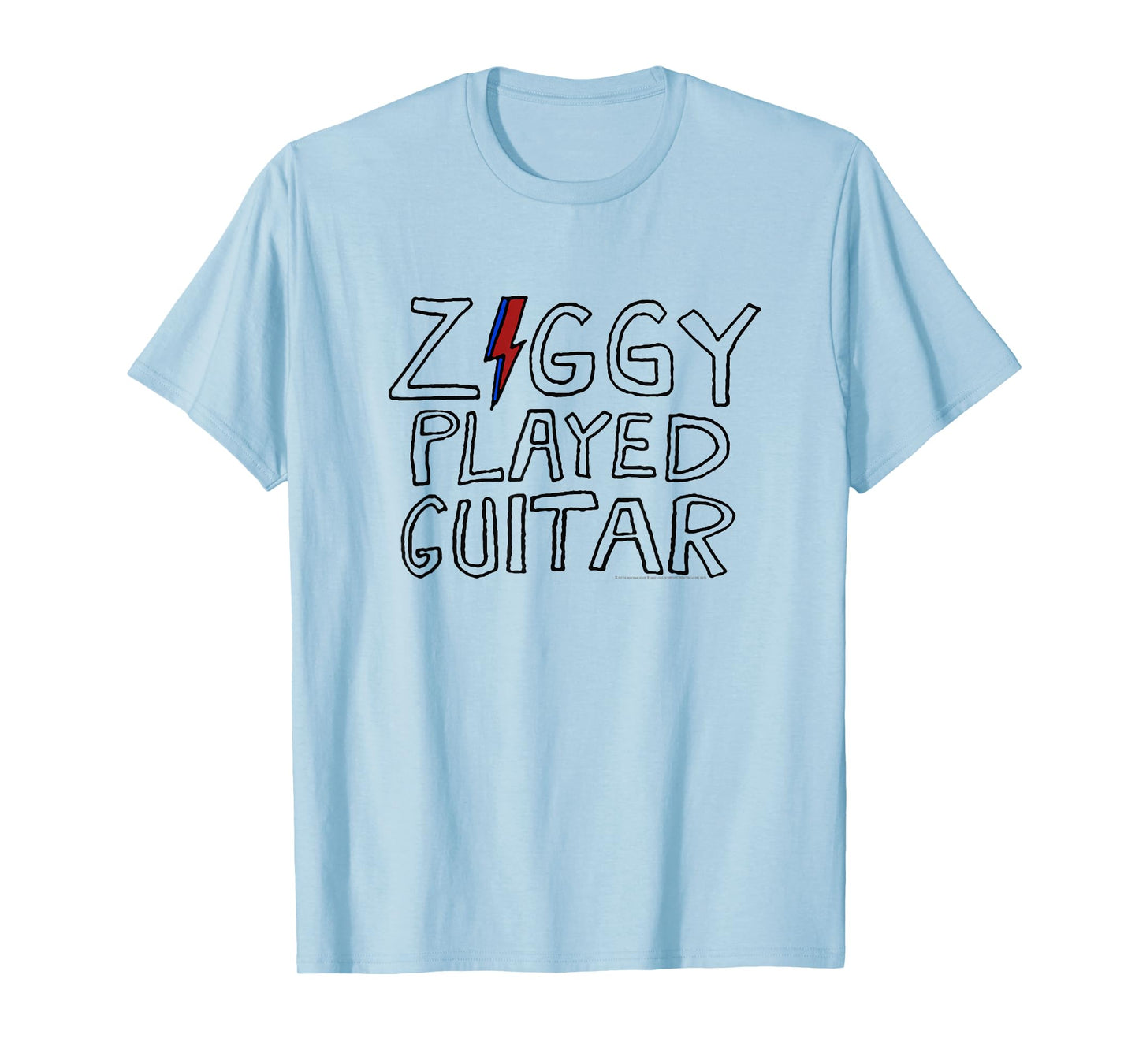 David Bowie - Ziggy Played Guitar Sketch Lyric T-Shirt