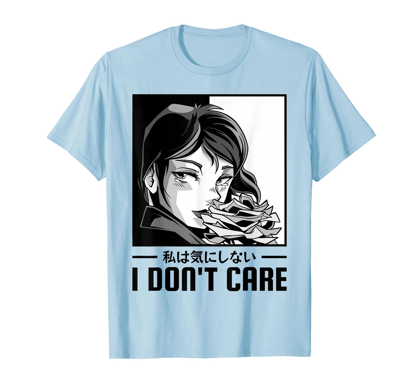 I Don't Care Anime Girl, Aesthetic Soft Grunge T-Shirt