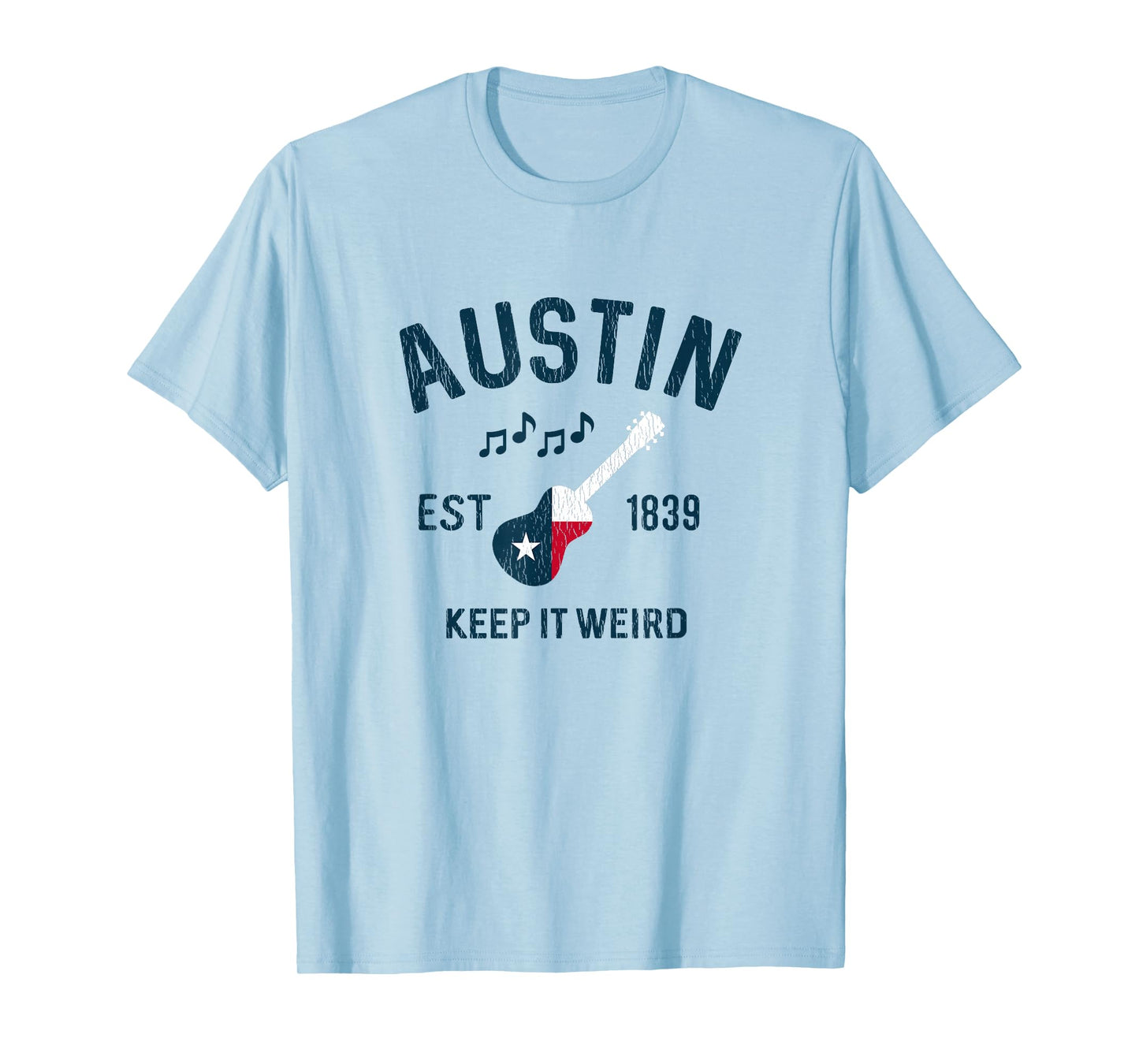 Vintage Austin Texas Guitar Keep It Weird Austin T-Shirt