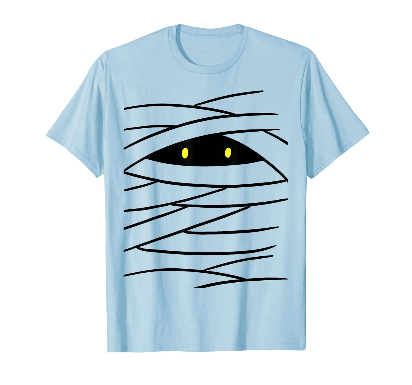 Mummy Costume Easy Haloween Funny Boy Wrap Face Monster Eyes T-Shirt