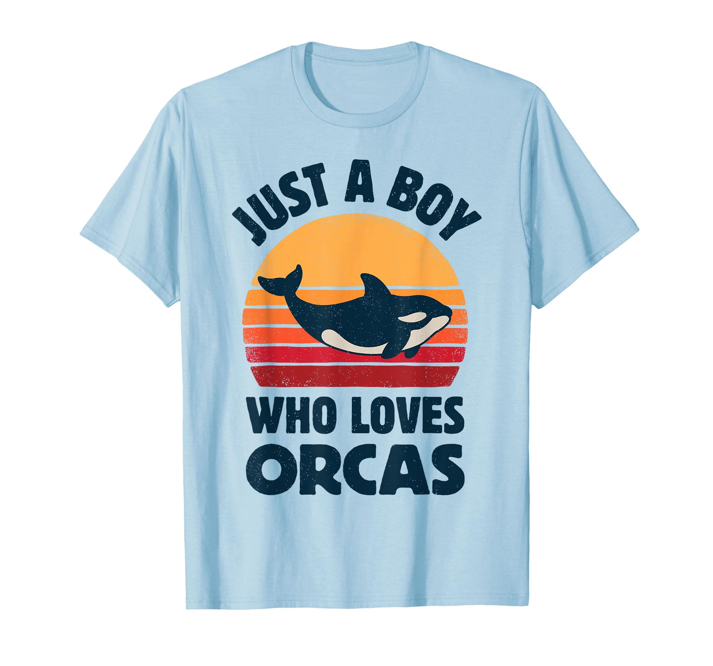 Killer Whale Just A Boy Who Loves Orcas Sea Animals Retro T-Shirt